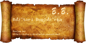 Bátori Boglárka névjegykártya